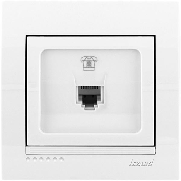 Розетка телефонная Lezard Deriy TF-евро белый