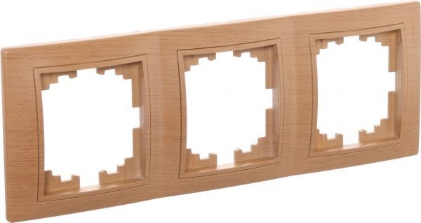 Рамка трехместная Lezard MIRA вертикальная дуб матовый 701-5100-153