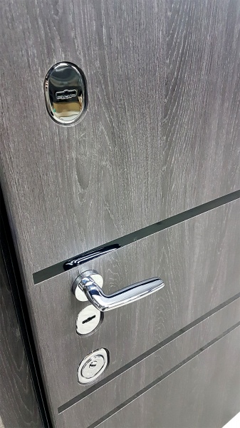 Двері вхідні Булат Сек'юриті 517 дуб немо карбон / дуб немо срібний 2050x850 мм праві