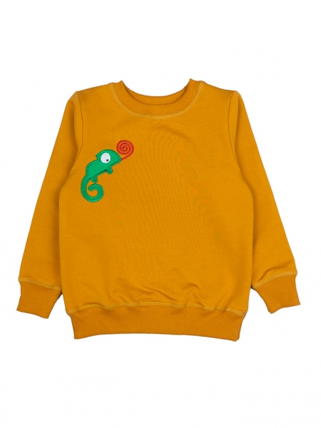 Свитшот для мальчика Luna Kids Хамелеон р.104 горчичный 