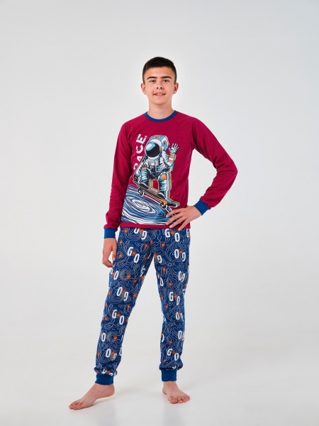 Пижама для мальчиков Smil 104747 р.170 бордовый 104747 