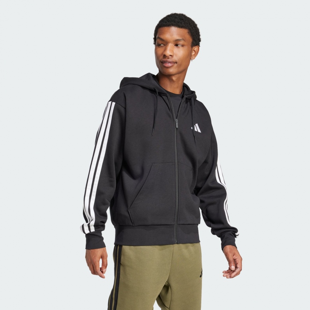 Джемпер Adidas M 3S FL FZ HD JD1870 р.M черный