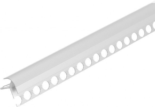 Профиль алюминиевый облицовочный внутренне торцевой квадратный с отверстиями 43x43x43 мм светлый 