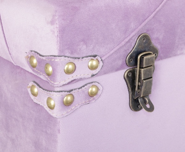 Сундук-пуф Велюр лавандовый 64х35х33 см 