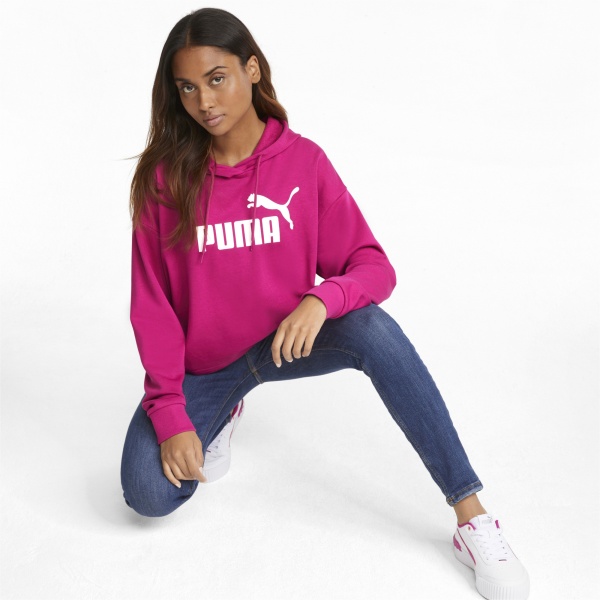 Джемпер Puma ESS Cropped Logo Hoodie TR 58687086 р. XS малиновий