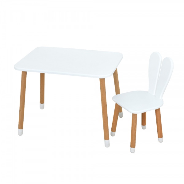 Комплект стол и стул ArinWOOD Зайчик белый 04-027W 