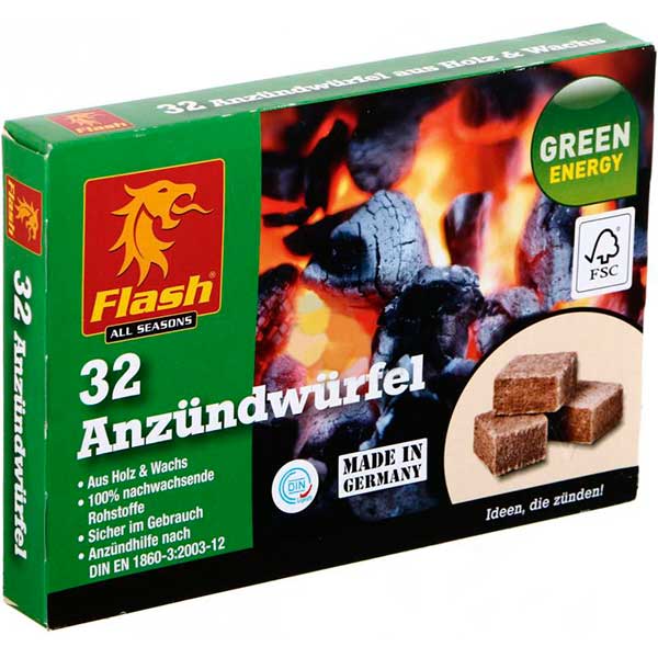 Подпалка для камина и печи Flash Brown 32 шт.