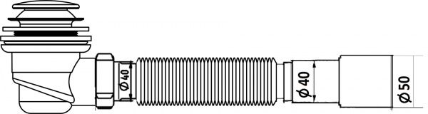 Сифон для поддона ScandiSPA для душевых кабин и низких поддонов Click Clack h65/d65