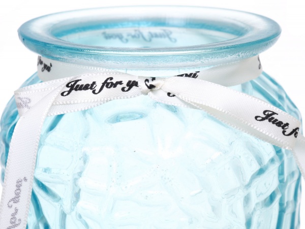 Ваза скляна блакитна Crystal Alison 18 см YIWU