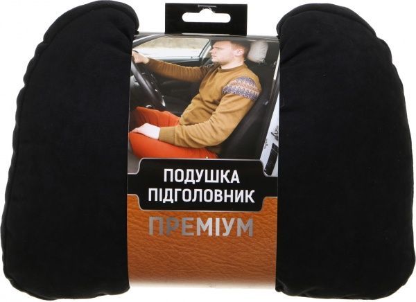 Подушка автомобільна KERDIS Premium чорна тканина/велюр 4820198830380