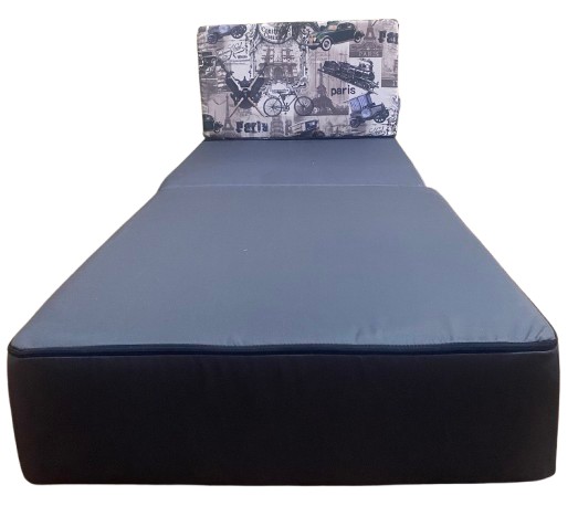 Диван-кресло Примтекс Плюс LOUNGE PPU XXL OX-312/PT-05 с подушкой 60х35 см принт Paris серый