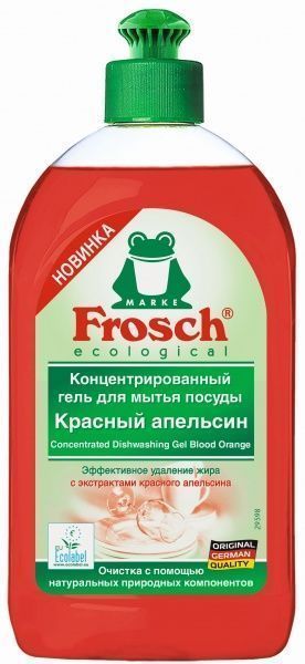 Гель для ручного мытья посуды Frosch Красный Апельсин концентрат 0,5л