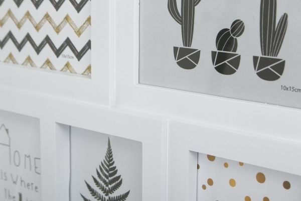 Коллаж на 5 фото 37х31х2,3 см 10x15 см белый 