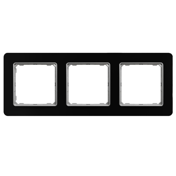 Рамка тримісна Schneider Electric Sedna Elements універсальна чорне скло SDD361803