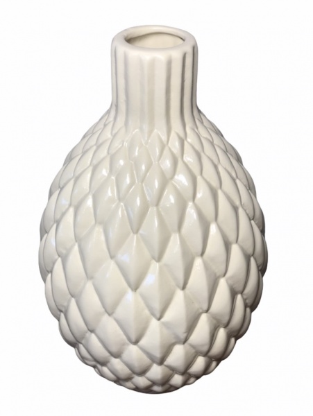 Ваза керамическая Nana ceramics Квин 26 см бежевый глянец 