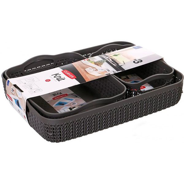 Набір органайзерів пластиковий Curver 234927 Knit (А4, А5, А6) 3 шт 70x350/260/190x270/200/140 мм