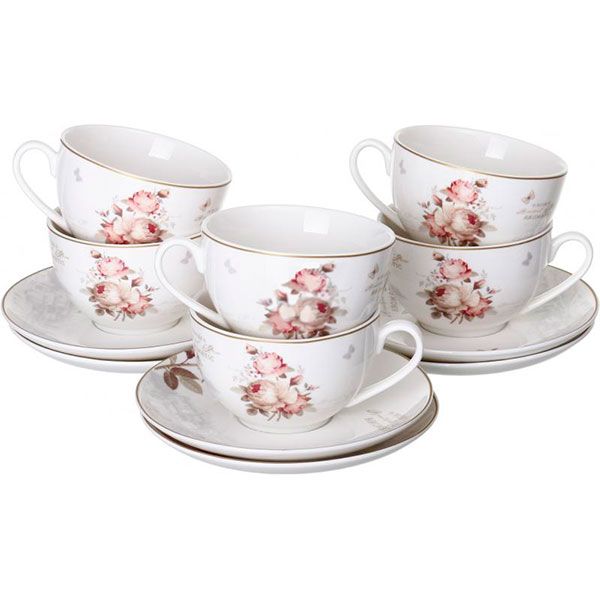 Набор для чая Flower 12 предметов на 6 персон 8779W2 Fiora