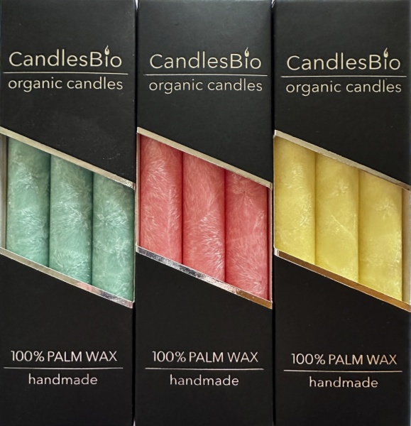 Набір свічок WP04 20/180 ізумрудний 3 шт. CandlesBio