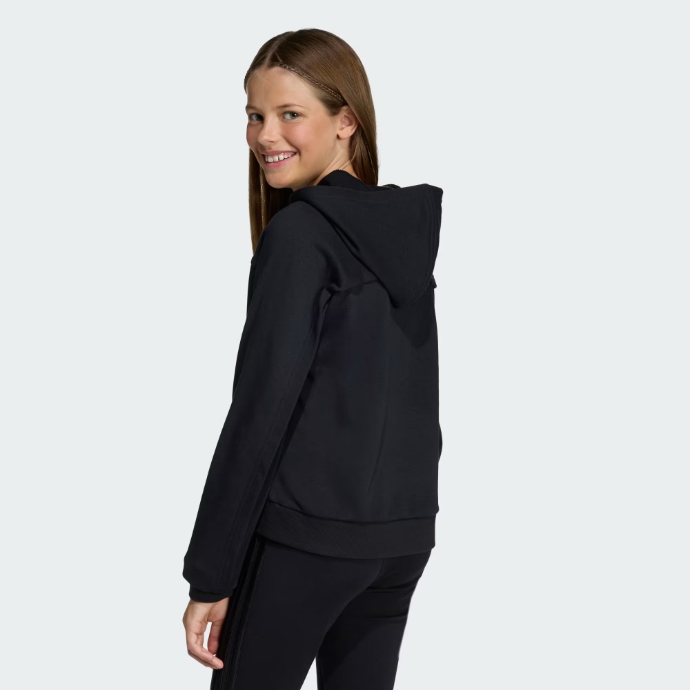 Джемпер Adidas JG GLAM SWT BLACK/SILVMT KB7047 р.140 чорний