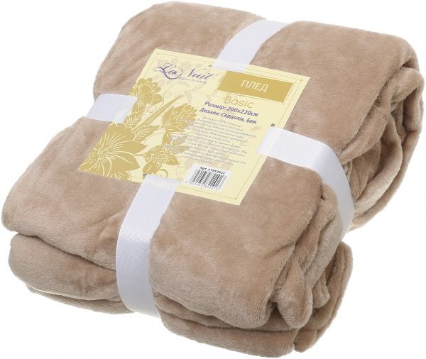 Плед Basic Сердолик 160x200 см бежевый La Nuit 