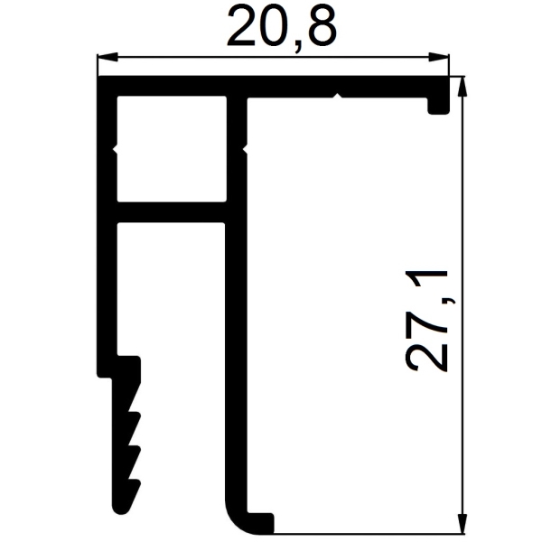 Профиль натяжного потолка универсальный ПАС-3230 2,5 м