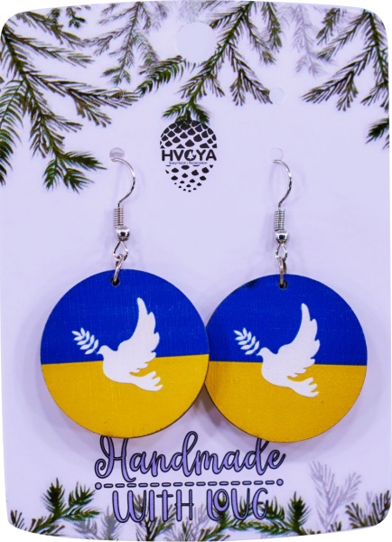 Серьги Голубь Украины 3,2x4,5 см S-2235