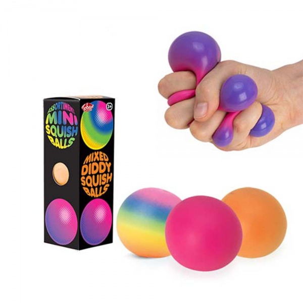 Игрушка-антистресс Tobar Скранчемс микс неоновых мячиков Дидди 38462