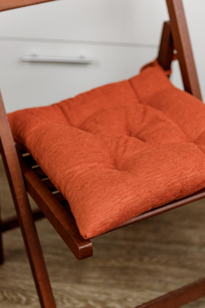 Подушка на стул Chenilla оранж 40х40 см Прованс