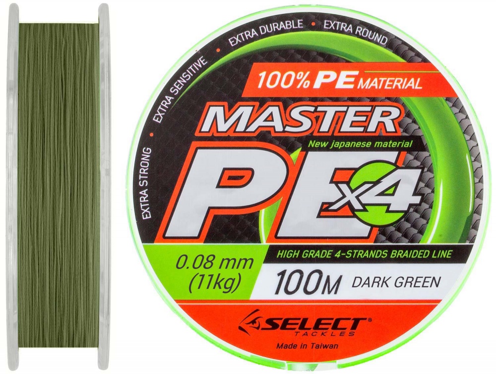 Шнур Select 100 м 0,18 мм 21 кг Master PE 100m (темн.-зел.) 0.18mm 21kg