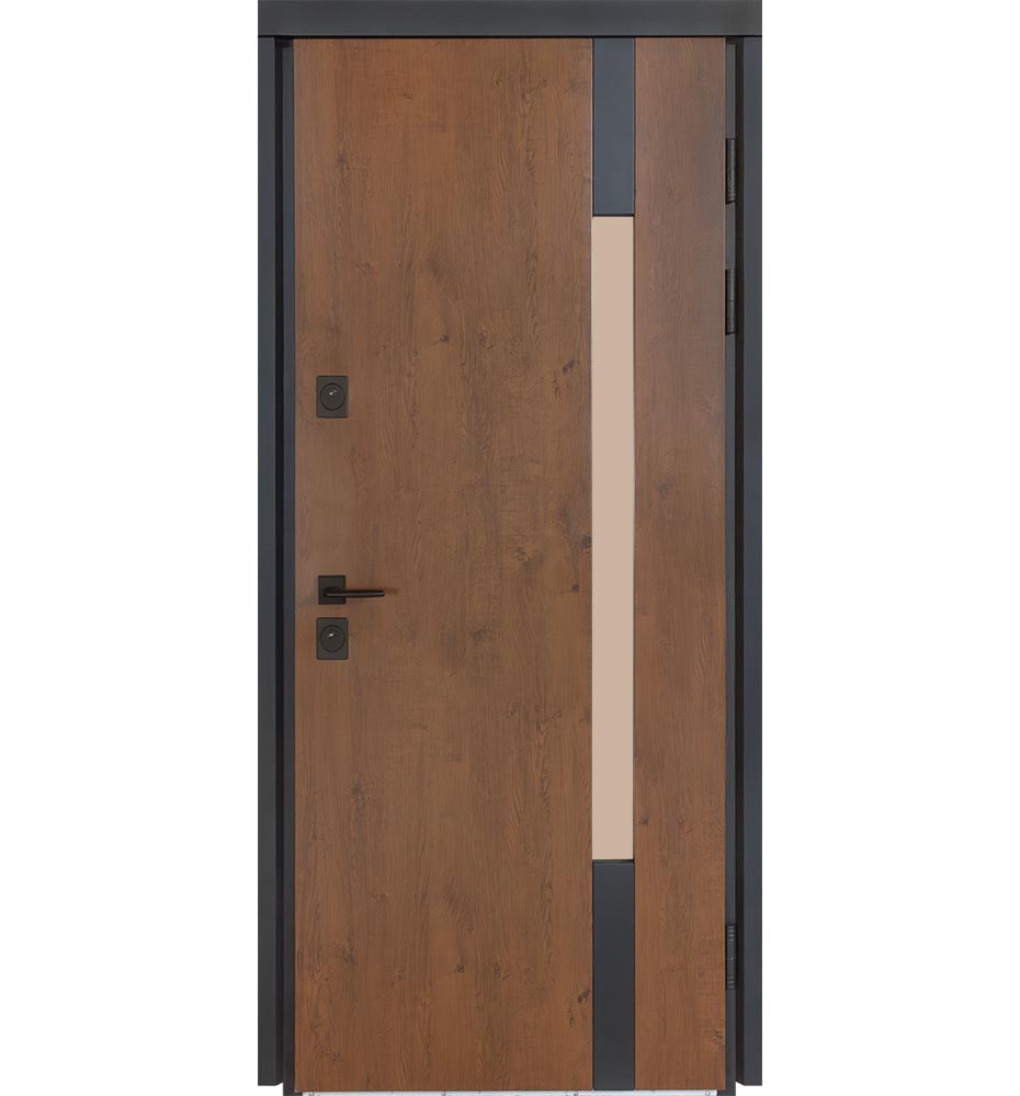 Дверь входная Булат Термо Хаус 705 дуб бронзовый / орех 2050x950 мм левая