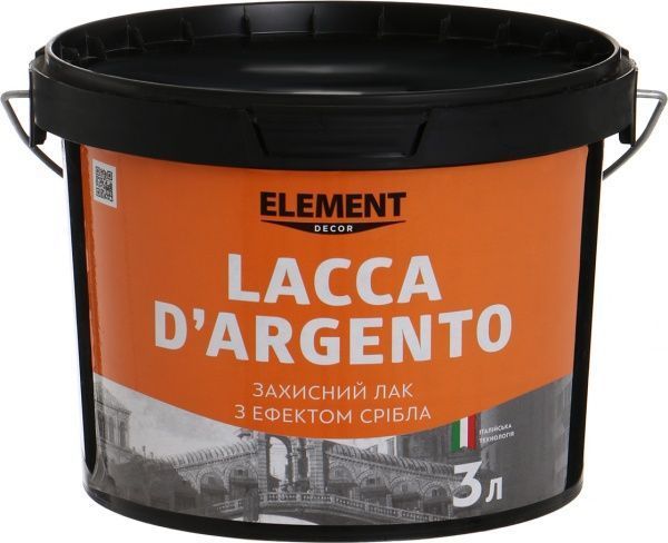 Лак Decor Lacca D'Argento Element Decor полумат 3 л серебряный