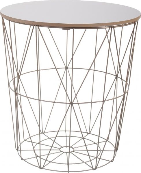 Стіл-кошик Сканді 40х40х42 см білий з золотим 