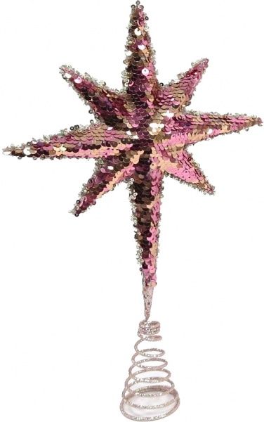 Верхівка пластикова з паєтками Вифлиємська зірка рожевий 
