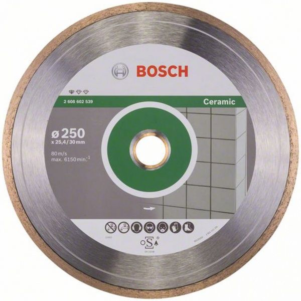 Диск алмазный отрезной Bosch Professional  250x1,6x25,4/30 керамика 2608602539