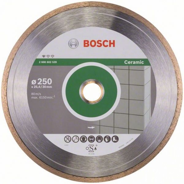 Диск алмазний відрізний Bosch Professional  250x1,6x25,4/30 кераміка 2608602539