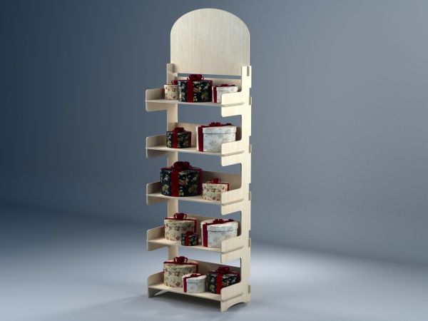 Стеллаж деревянный Андреа 59х179х31 см ST-1