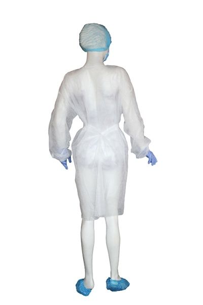 Халат из спанбонда на поясе 25 г/кв. м р. XXXL рост универсальный белый