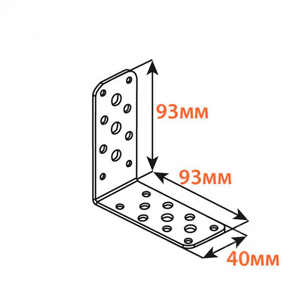 Уголок перфорированный Kolchuga равносторонний 93x93x40 мм 3 мм