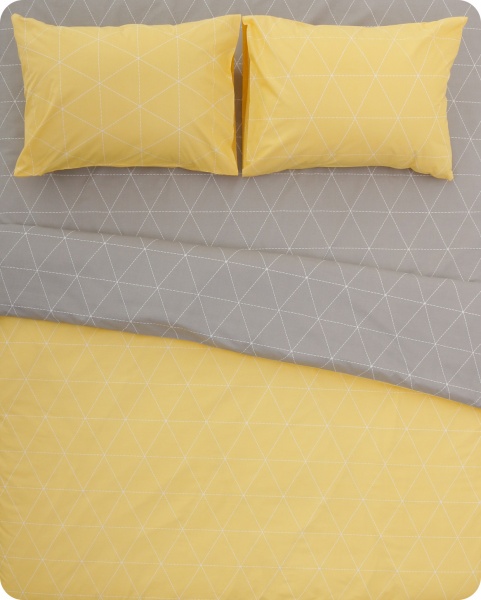 Комплект постільної білизни Rhomb 2 140 TC жовтий La Nuit 