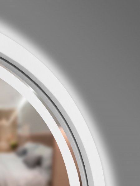 Дзеркало з вбудованим підсвічуванням Luxury Wood Perfection Slim LED ясен сніжно-білий D550 мм 