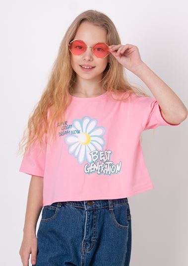 Футболка для девочек Mevis р.140 розовый 4663-01 