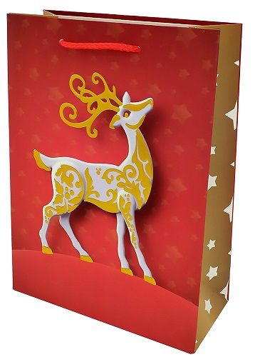 Пакет паперовий MEGA новорічний 45х55x15 см Happycom International