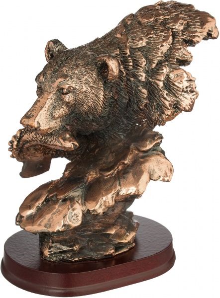Статуэтка Медведь с рыбой Е054