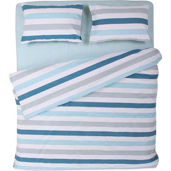 Комплект постельного белья Полоска 2,0 голубой La Nuit 
