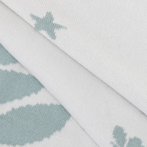 Плед Корона 90x100 см белый с ментоловым 