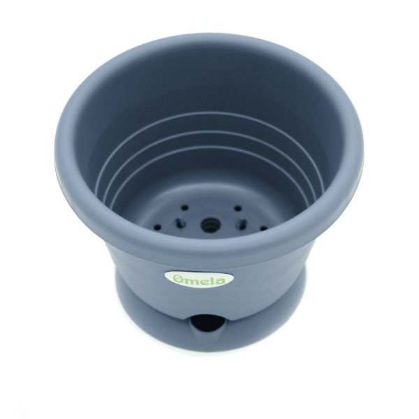 Горщик пластиковий Омела Омела Пастель 2,6 литра круглий графіт 