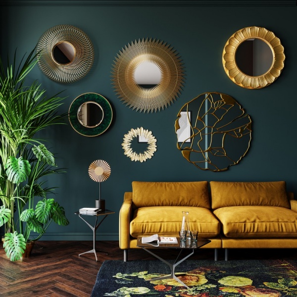 Дзеркало настінне KARE Design Pieces золоте 100 см 