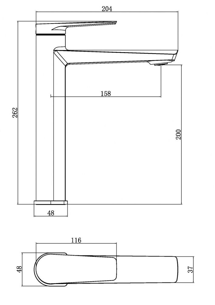 Смеситель для умывальника Aqua Rodos VALENCIA 06 Gun Metal высокий АР000110475