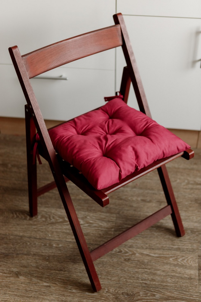 Подушка на стул Фибра 40х40 бордо Прованс