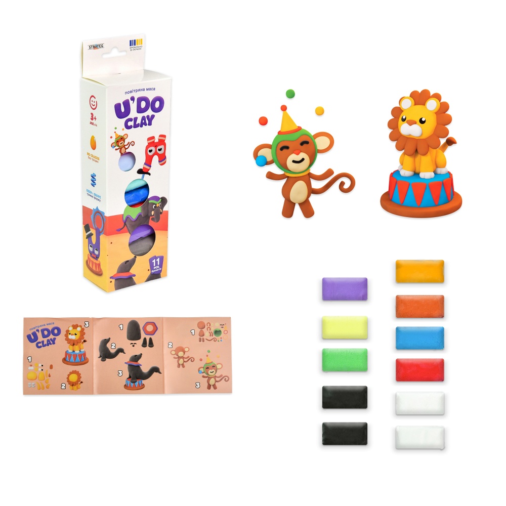 Масса для лепки Strateg U'DO Clay 11 шт. 30842